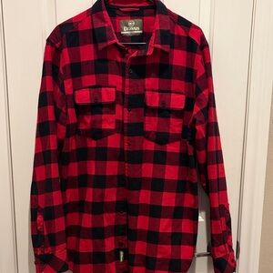 Dravus Red and Black Checkered Men's Casual Shirt